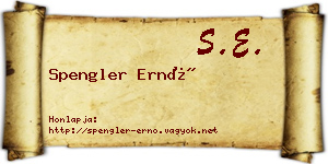 Spengler Ernő névjegykártya